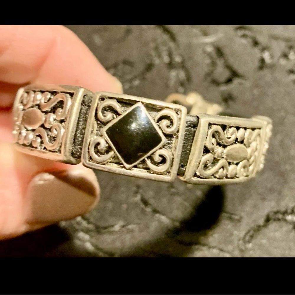 Vintage Silver Plated Mexican Inspired Filigree Bracelet
